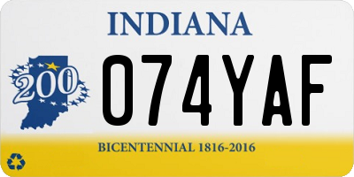 IN license plate 074YAF