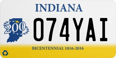 IN license plate 074YAI