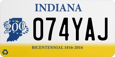 IN license plate 074YAJ