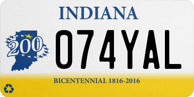IN license plate 074YAL