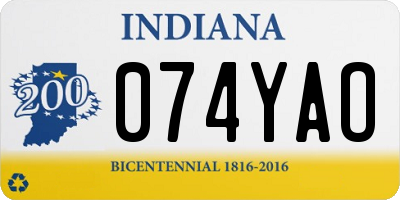 IN license plate 074YAO