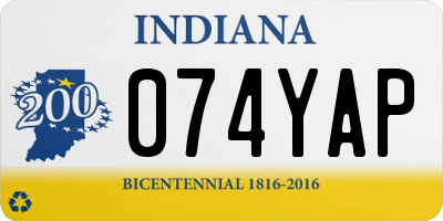 IN license plate 074YAP