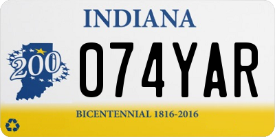 IN license plate 074YAR