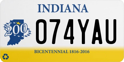 IN license plate 074YAU
