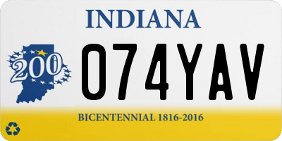 IN license plate 074YAV