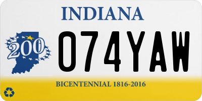 IN license plate 074YAW