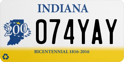 IN license plate 074YAY