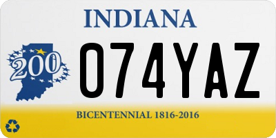 IN license plate 074YAZ
