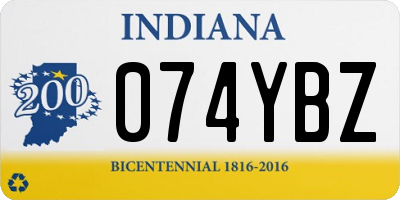IN license plate 074YBZ
