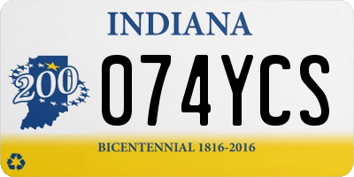 IN license plate 074YCS