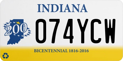 IN license plate 074YCW