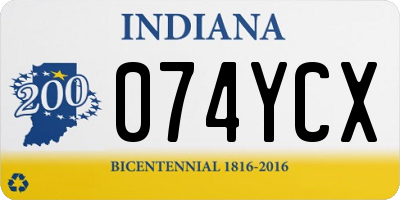 IN license plate 074YCX