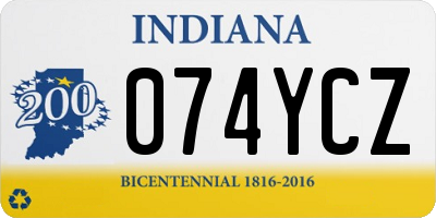 IN license plate 074YCZ
