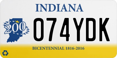 IN license plate 074YDK