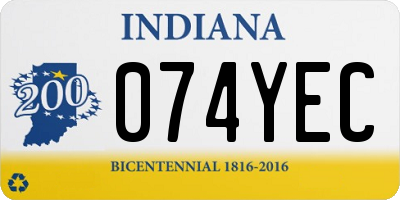 IN license plate 074YEC