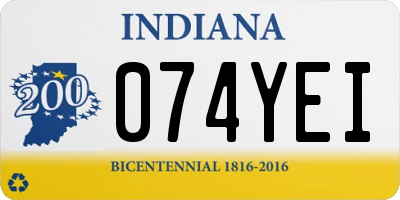 IN license plate 074YEI