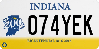 IN license plate 074YEK