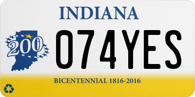 IN license plate 074YES