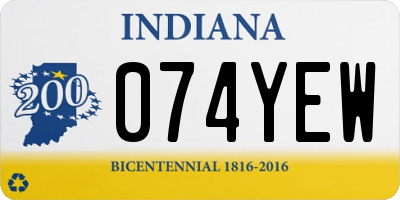 IN license plate 074YEW