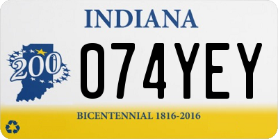 IN license plate 074YEY