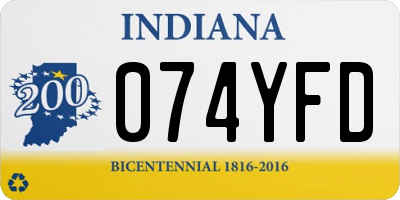 IN license plate 074YFD
