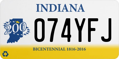 IN license plate 074YFJ