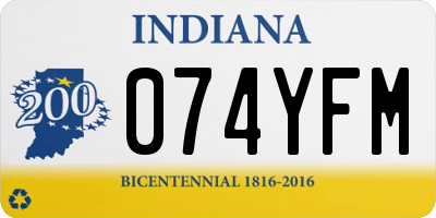 IN license plate 074YFM