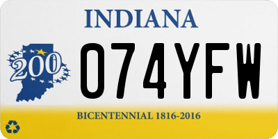 IN license plate 074YFW