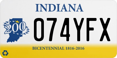 IN license plate 074YFX