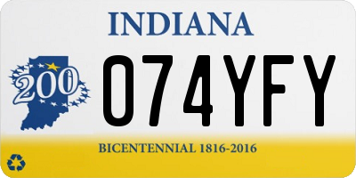 IN license plate 074YFY