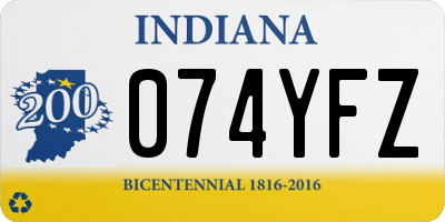IN license plate 074YFZ