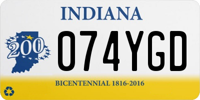 IN license plate 074YGD