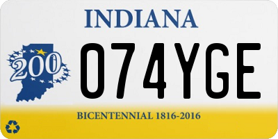 IN license plate 074YGE