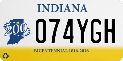 IN license plate 074YGH