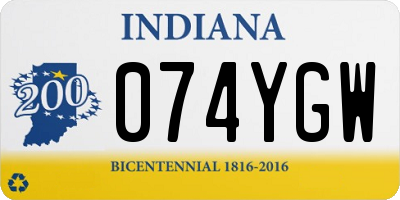 IN license plate 074YGW