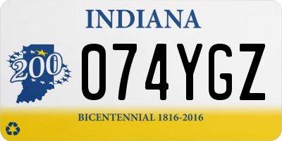 IN license plate 074YGZ