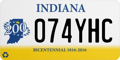 IN license plate 074YHC