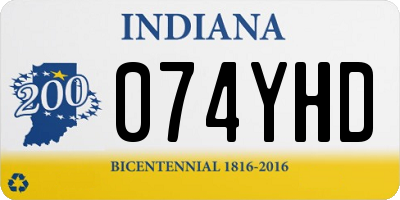 IN license plate 074YHD