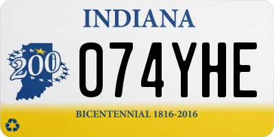 IN license plate 074YHE