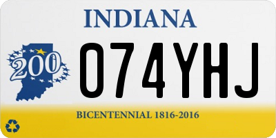 IN license plate 074YHJ