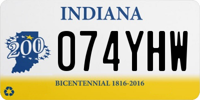 IN license plate 074YHW