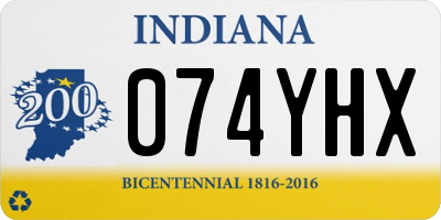 IN license plate 074YHX