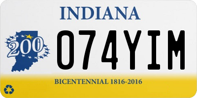 IN license plate 074YIM