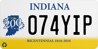 IN license plate 074YIP