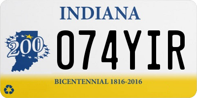 IN license plate 074YIR
