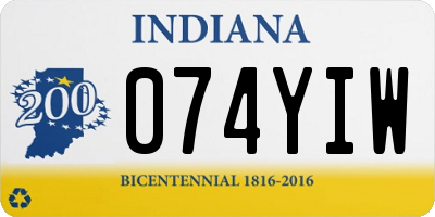 IN license plate 074YIW