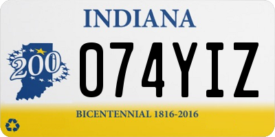 IN license plate 074YIZ