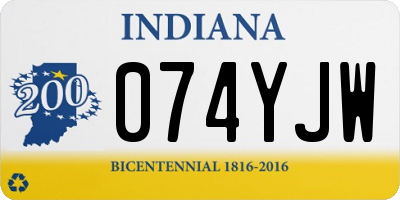 IN license plate 074YJW