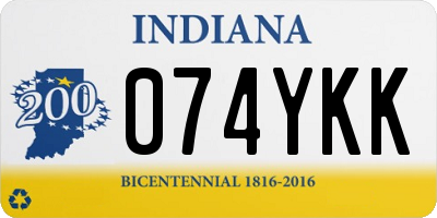 IN license plate 074YKK