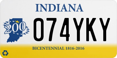 IN license plate 074YKY